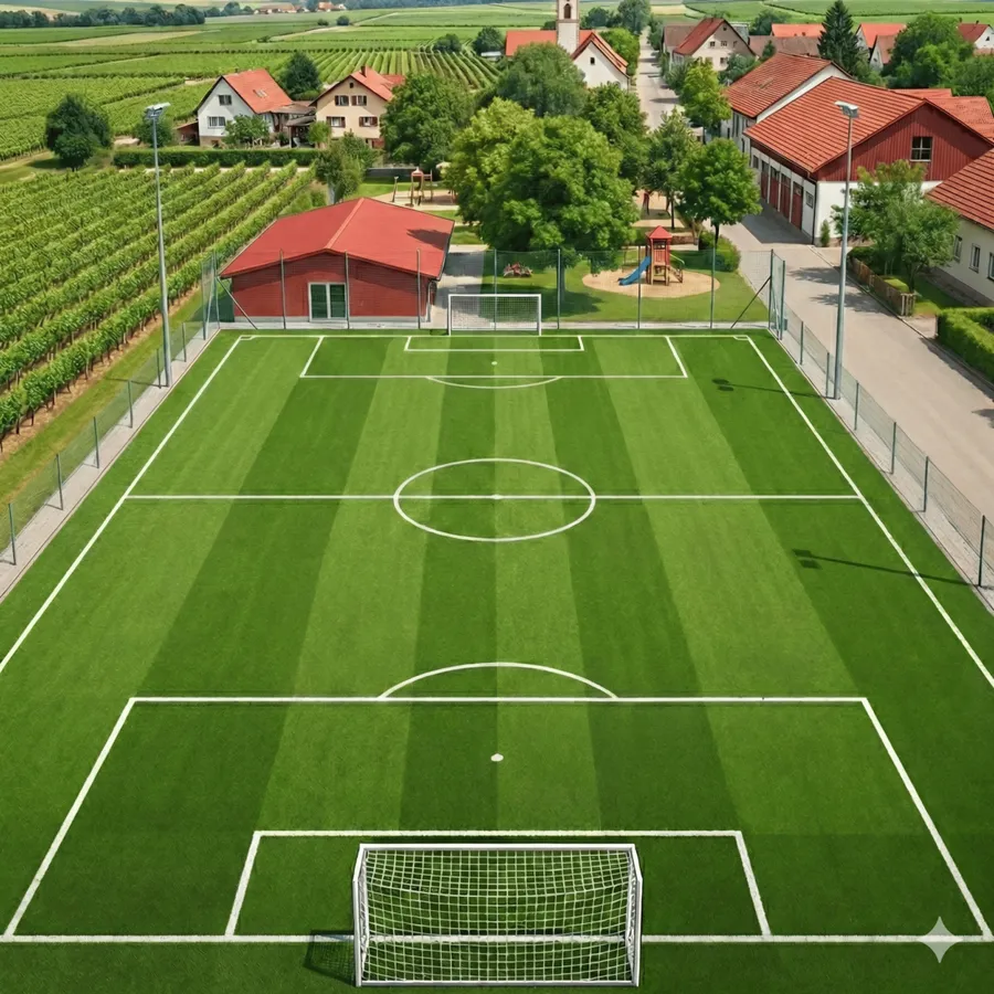 Renovierung Fußballfeld beim Spielplatz im Dorf