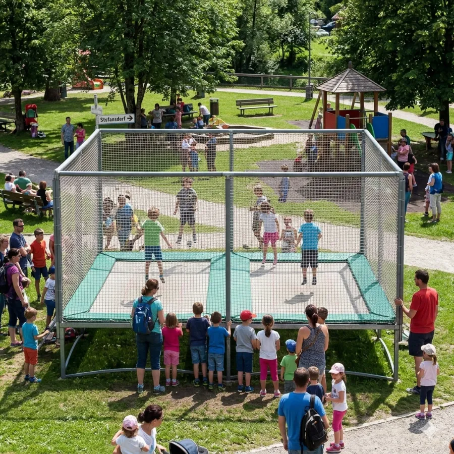 Trampolin Anlage in Park