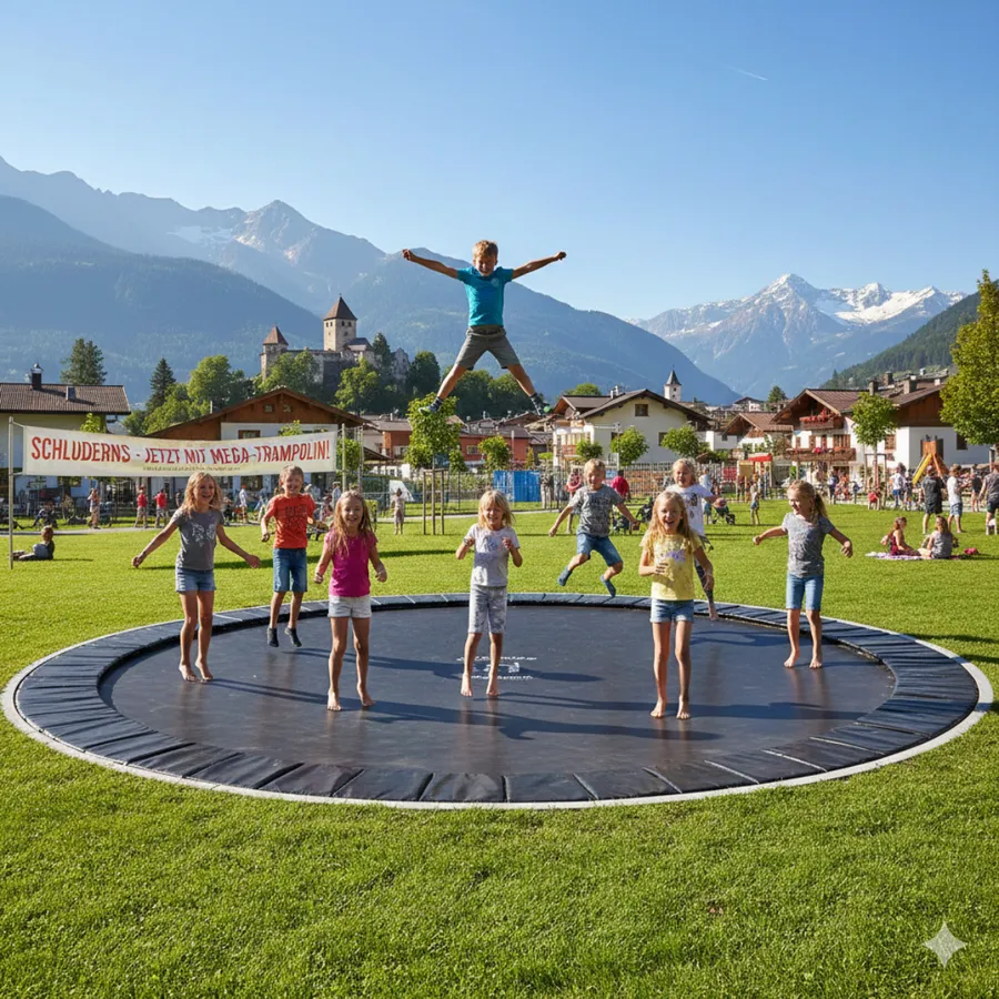 Großes Trampolin im Park