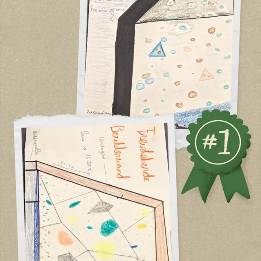 Freistehende Boulderwand