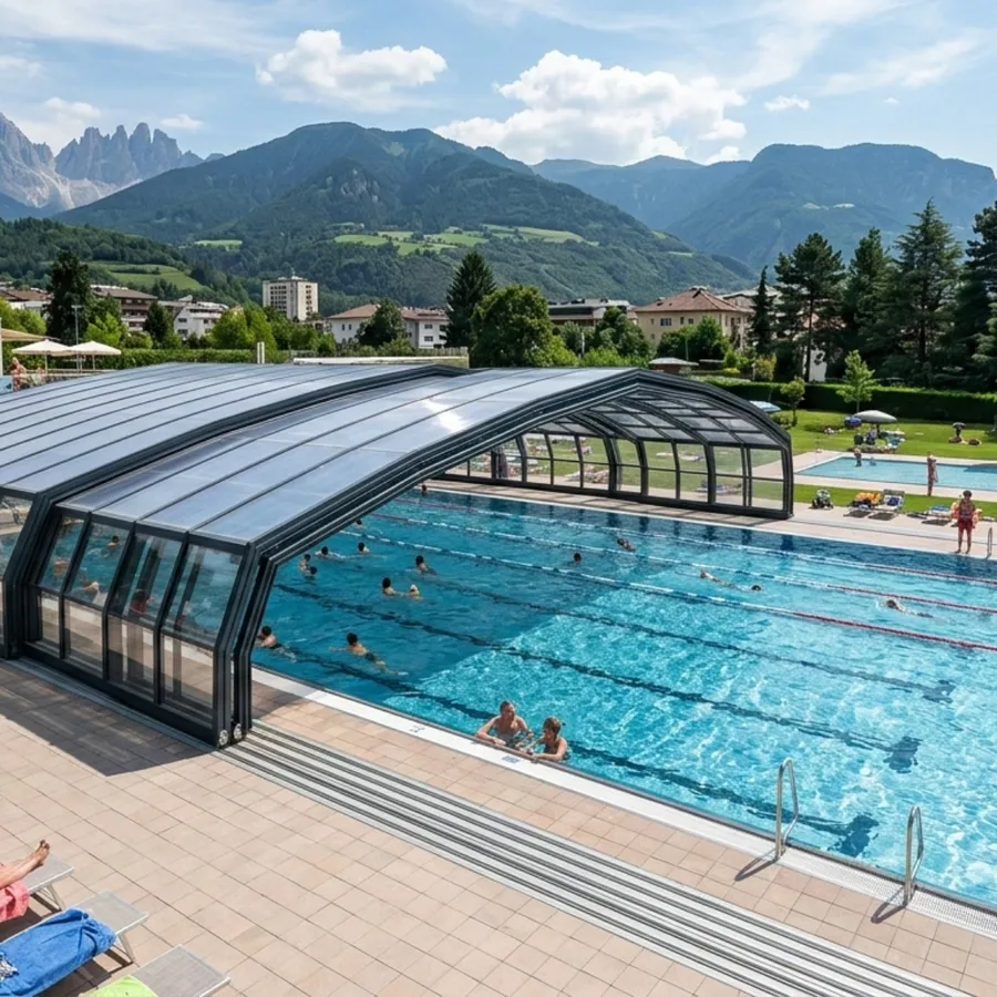 Poolüberdachung Schwimmbad Klobenstein 
